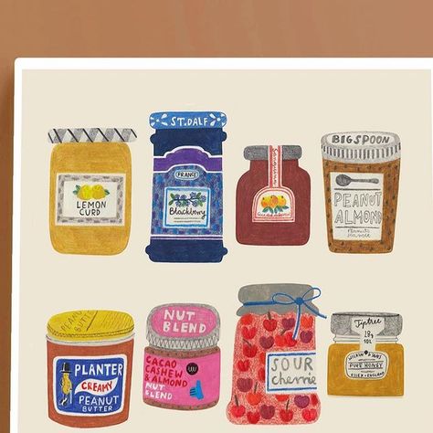 ✏️✏️✏️ on Instagram: "Fall season is here #print #illustration #jar #cooking #kitchendecor" Jam Jar Illustration, Jar Illustration, Almond Nut, Lemon Curd, Food Illustrations, Fall Season, Sprinkles, Colored Pencils, Kitchen Decor