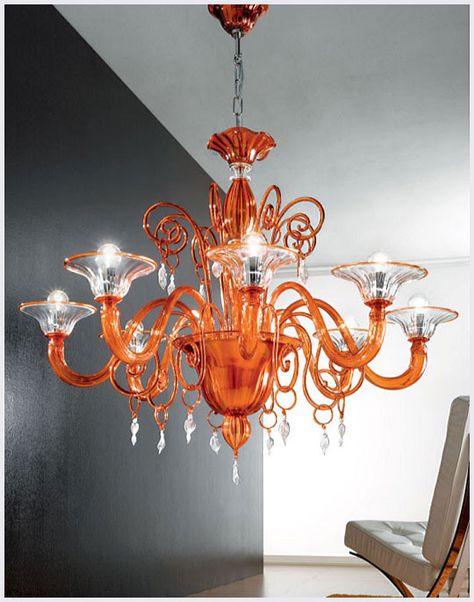 Outstanding high-end quality traditional classic orange Murano glass with touch of modern chandelier will compliment any of your interior design projects. This chandelier bright example of genuine Italian masterpiece glass artwork and handcrafted lighting orange Murano glass lighting. Murano Chandelier, Glass Furniture, Murano Glass Chandelier, Glass Artwork, Beautiful Chandelier, Chandelier Lamp, Glass Chandelier, Modern Chandelier, Glass Lighting