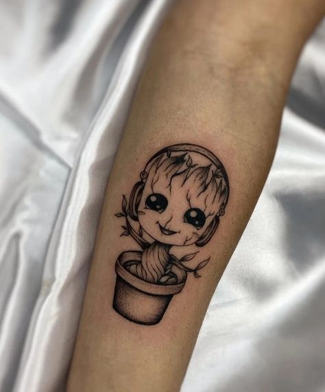 Baby Groot Tattoo, Groot Tattoo, Rocket Tattoo, Groot Marvel, Planet Tattoos, Epic Tattoo, Marvel Tattoos, Galaxy Tattoo, Парные Тату