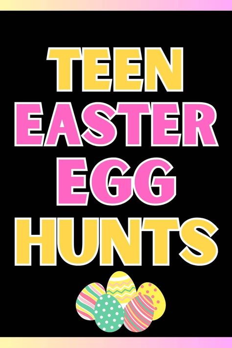 Easter Egg Hunt Ideas for Teens Easter Teens, Teen Easter, Adult Easter Egg Hunt, Egg Hunt Clues, Easter Egg Scavenger Hunt, Egg Hunt Games, Easter Egg Hunt Clues, Teen Easter Basket, Easter Jokes