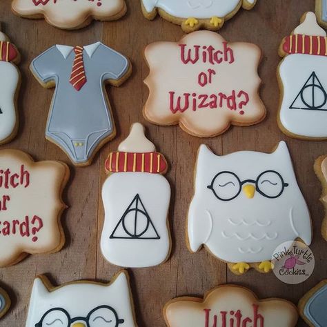 Baby Shower Ideas Harry Potter, Harry Potter Baby Shower Cookies, Harry Potter Baby Shower Games, Harry Potter Shower, Celebration Cookies, Gender Reveal Cookies, Harry Potter Sorting, Baby Gender Reveal Party Decorations, Harry Potter Etsy