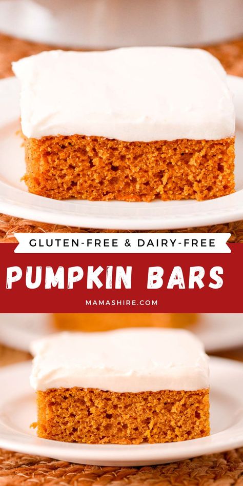 Gluten Pumpkin Recipes, Allergen Free Pumpkin Recipes, Gluten Free Dairy Free Pumpkin Bars, Gluten Free Pumpkin Bars Easy, Gluten And Dairy Free Pumpkin Bars, Gluten Free Pumpkin Bar, Gluten Free Pumpkin Bars With Cream Cheese Frosting, Gluten Free Recipes For Dessert Easy, Best Gf Dessert Recipes