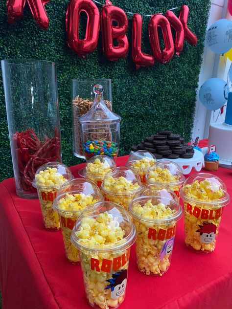 Roblox Birthday Shirts, Roblox Birthday Food Ideas, Roblox Birthday Party Food Ideas, Birthday Roblox Party Ideas, Roblox Party Food Ideas, Roblox Food Ideas, Roblox Goodie Bag Ideas, Roblox Birthday Party Ideas Diy, Roblox Party Food