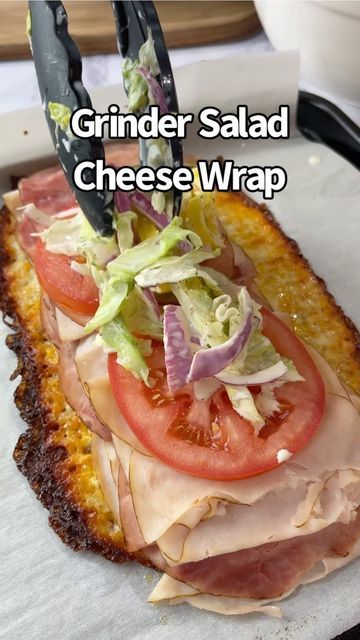 Grinder Salad Cheese Wrap, Wrap Ingredients, Grinder Salad, Salad Cheese, Cheese Wrap, Iceberg Lettuce, Low Carb Lunch, Keto Recipes Dinner, Diet Food List