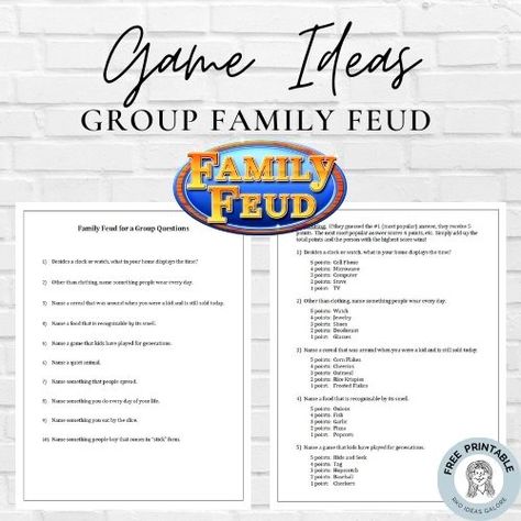 Family Feud for a Group Retirement Family Feud, Family Fued Diy, Diy Family Feud Game Board, Family Feud Template Power Points, Family Fued Game Diy Board, Family Fued Game Diy Questions, Diy Family Feud, Family Reunion Ideas Games, Family Feud Questions And Answers