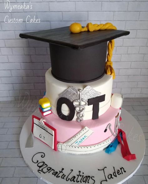 Occupational Therapy Cake, Occupational Therapy Graduation Party Ideas, Occupational Therapy Cake Ideas, Occupational Therapy Party Ideas, Speech Therapy Graduation Party, Occupational Therapy Graduation Party, Occupational Therapy Graduation Pictures, Passed The Bar Exam Cake, Graduation Cake Psychology