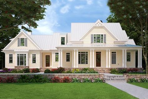 Houseplan 8594-00004 Low Country House Plans, Low Country House, House Farmhouse, Country Farmhouse Style, Farmhouse Style House Plans, Plans Modern, Country House Plan, Farmhouse House, Ranch House Plans