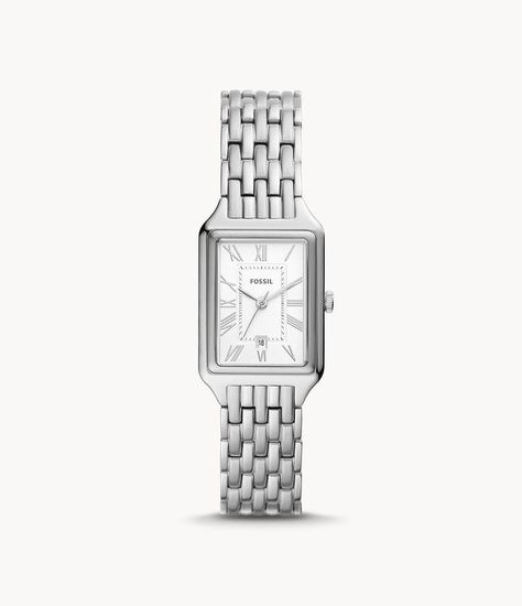 Silver watch old money classy affordable watch montre Rectangle Watch Women Silver, Womens Silver Watches, Fossil Watches Women Silver, Small Watches Women Silver, Small Silver Watches Women, Black And Silver Bracelets, Women’s Silver Watch, Watch Silver Women, Fossil Raquel Watch