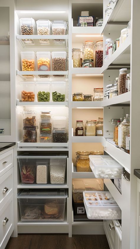 Transform your kitchen with Virgo's efficient pantry! 🌟✨ Clear storage containers and a sleek label system for ultimate organization. Pull-out shelves for easy access and a dedicated meal planning station to make dinner prep a breeze. Elevate your space and streamline your routine! 🥘📅 #OrganizedKitchen Clear Storage Containers, Ultimate Organization, Pantry Inventory, System Kitchen, Pull Out Shelves, Dinner Prep, Clear Storage, Silver Lake, Neat And Tidy