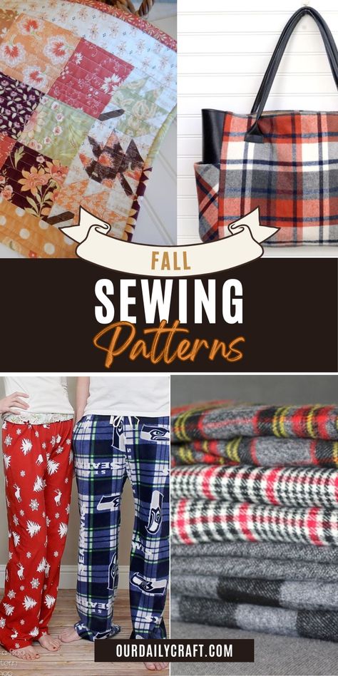 fall sewing patterns Easy Home Decor Sewing Projects, Fleece Projects Sewing Patterns, One Hour Sewing Projects, Sewing Winter Clothes, Cool Things To Sew, Fall Sewing Crafts, Patterns For Clothing, Fall Sewing Patterns, Gifts To Sew