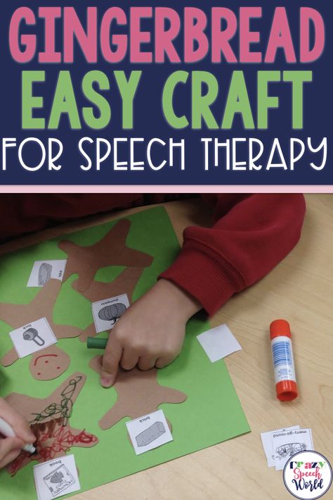 Easy gingerbread themed craft for speech therapy December Read Alouds, Crafts For Winter, Therapy Crafts, Christmas Speech Therapy, The Napping House, High School Speech Therapy, Speech Crafts, Speech Therapy Crafts, Easy Gingerbread