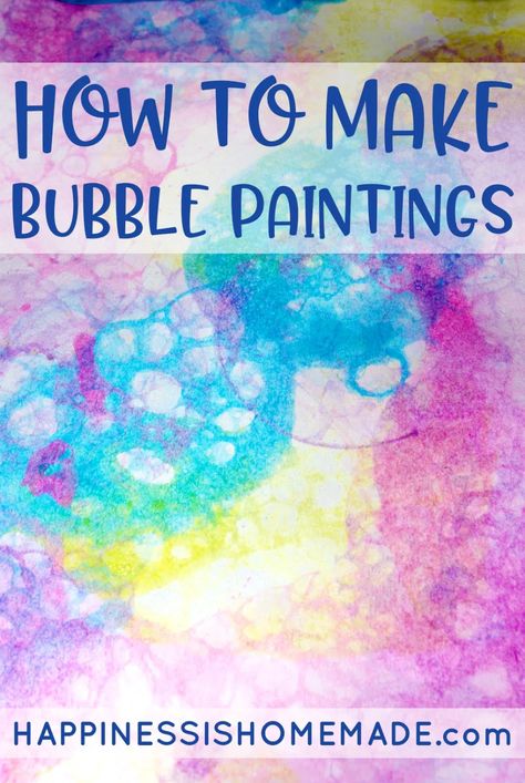 Bubble Painting Easy, Bubble Day, Bubble Crafts, Preschool Painting, Bubble Activities, How To Make Bubbles, Colored Bubbles, Bubble Painting, Bubble Party