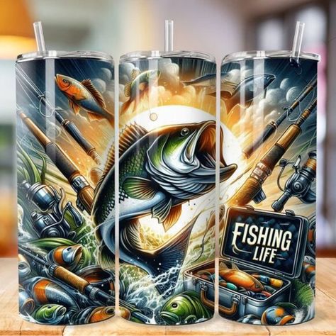 Fishing Life 20oz Tumbler 20 Oz Tumbler Fishing, Tumbler Pictures, Fishing Life, Disposable Cups, Best Buy, Sublimation Png, Heat Press, Tumbler Wrap, Best Seller