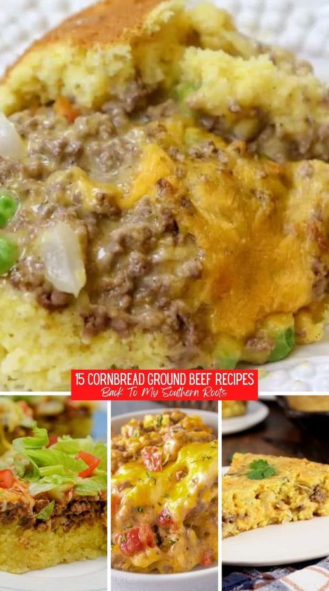 Ground Beef And Cornbread Recipes For Dinner, Beef And Cornbread Recipes, Family Dinner Ideas Ground Beef, Ground Beef And Cornbread Recipes, Easy Weeknight Dinners Ground Beef, Mexican Cornbread With Ground Beef, Cornbread Ground Beef, Recipe With Cornbread, Famous Daves Cornbread