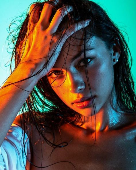 ArtStation - Color study Posing Women, Neon Photography, Lighting Photo, Graphic Trends, Photographie Portrait Inspiration, Self Portrait Photography, Portrait Pictures, Photographie Inspo, Face Photography