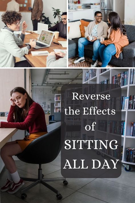 Living a sedentary lifestyle? Don’t let it affect your health. Do these SIMPLE stretches and exercises to reverse the effects from sitting all day. The same way that all those hours of sitting can add up to hurt your body, hours of new daily habits can add up to help your body. Home Workout Videos, Sedentary Lifestyle, Daily Habits, Workout For Beginners, Workout Videos, Fitness Tips, At Home Workouts, Health