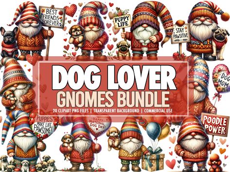 Gnome Images, Gnomes Clipart, Watercolor Dog, Watercolor Clipart, Png Clipart, Cute Quotes, Dog Lover, Png Files, Creative Design