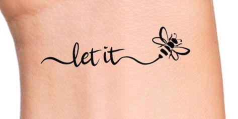 Cute Bee Tattoo, Let It Be Tattoo, Be Tattoo, Queen Bee Tattoo, Bee Tattoo, Queen Bee, Queen Bees, Small Tattoos, Tatting