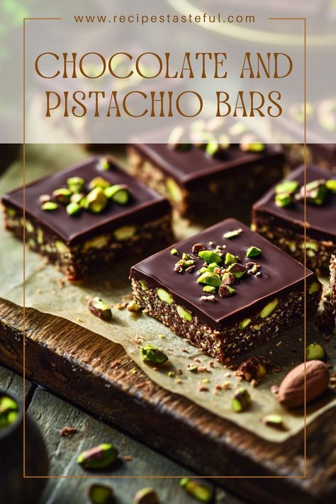 Deliciously indulgent, these Chocolate and Pistachio Bars combine rich chocolate with the delightful crunch of pistachios, creating a sweet treat that's perfect for any occasion. Easy to make and even easier to enjoy! Pistachio Bars, Pistachio Chocolate, Chocolate Pistachio, Chocolate Pairings, Chocolate Dessert, Graham Cracker Crumbs, Vegetarian Chocolate, Dessert Bars, Sweet Treat