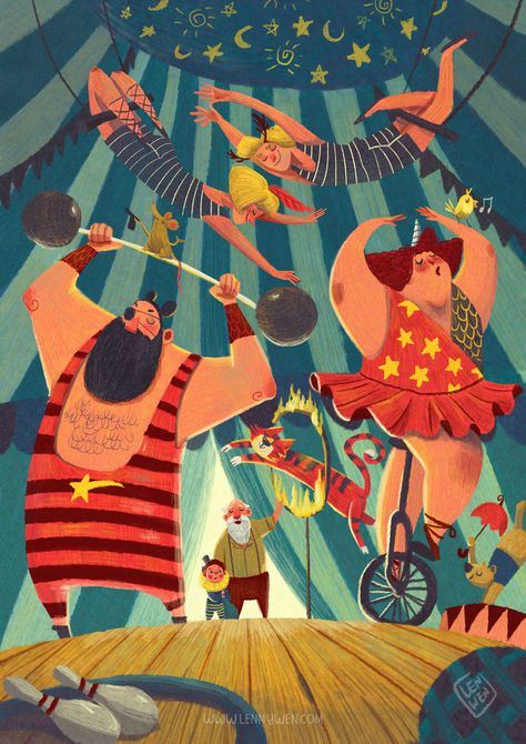 Circus Illustration, Circus Characters, Circus Poster, Circus Art, Circus Theme, Vintage Circus, Illustrators On Instagram, New Journey, Children's Book Illustration