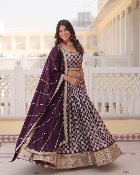 Rs. 2450+freeshipping 🌼For more details and order:+91 9601606887 💃LEHENGA CHOLI COLLECTIONS-2024 👗 💕 Designer Dyeable Pure Viscose Jacquard fabric Lehenga Choli & Dupatta Set With Sequins Embroidered Work. This Attractive Party Wear Silk Lehenga choli has a Regular-fit and is Made From High-Grade Fabrics And Yarn 💃🏻 Code:- LW-7100 Lehenga:- (Full-Stitched)👇🏻 👉🏻 Fabric & Work:- Pure Dyable Viscose Jacquard With Embroidered Sequins work 👉🏻 Length :- 42'' 👉🏻 Waist :- 42'' 👉🏻 Inner:- Cotton ... Wine Lehenga, Lehenga Choli Wedding, Fabric Work, Navratri Chaniya Choli, Bollywood Dress, Bespoke Clothing, Lehenga Style, Embroidered Lehenga, Patiala Salwar