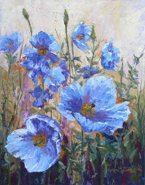 Poppy Flower Painting, Poppies Watercolor, Blue Poppies, Blue Flower Painting, Poppy Art, Poppy Painting, Blue Poppy, Nature Artwork, Alcohol Ink Art