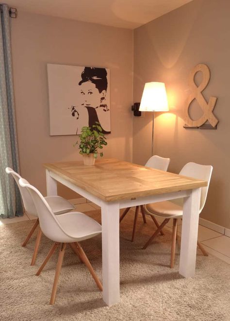 Diy Esstisch, Pallet Dining Table, Diy Dining Table, Diy Dining, Small Kitchens, Belek, 아파트 인테리어, Dining Room Small, Diy Table