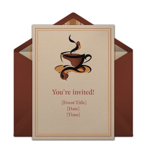 Coffee Gathering, Coffee Invitation, Cafe Story, Menu Layout, Online Invitation, Ladies Luncheon, Email Invitation, Coffee Drawing, Coffee Theme