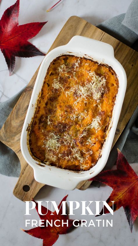 Pumpkin Gratin Recipe Pumpkin Gratin, Comte Cheese, Gratin Dish, Bacon Bits, Gluten Free Vegetarian, Easy Recipe, Make It, Bacon, Gluten Free