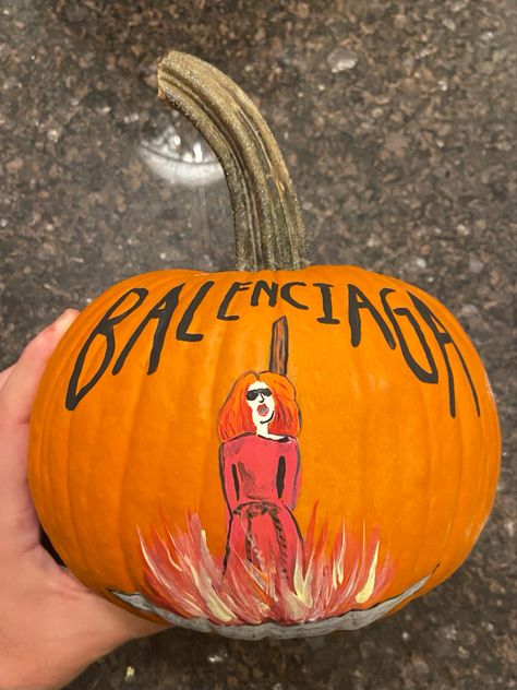 Ahs Pumpkin Carving, Ahs Pumpkin, Frances Conroy, Ahs Coven, American Horror Story Coven, Painted Pumpkin, Pumpkin Halloween Decorations, Pumpkin Seasoning, Pumpkin Halloween