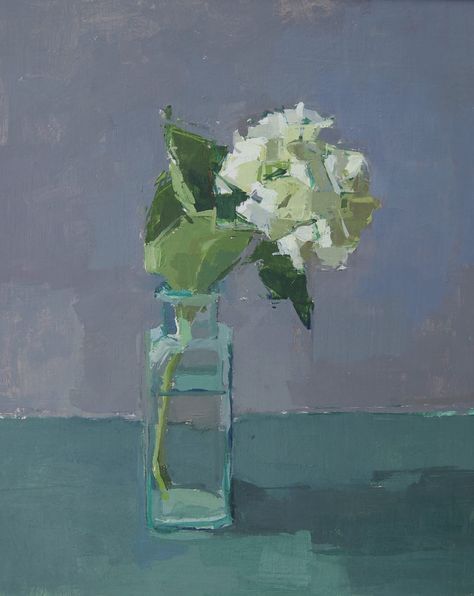 Hydrangea Painting, Still Life Artists, Flower Tower, Still Life Flowers, Impressionism Art, White Hydrangea, Still Life Art, Small Paintings, Still Life Painting