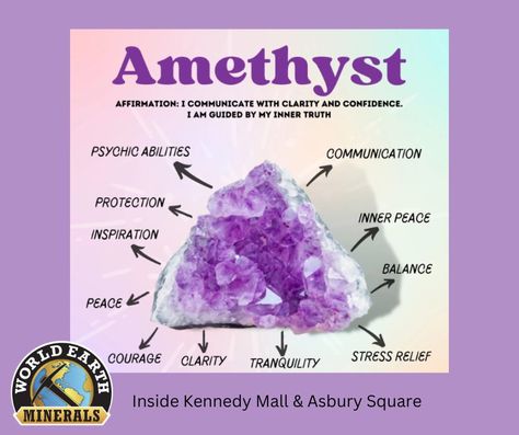 Here are 5 unique ways to incorporate Amethyst into your home, office, or life: 1. Amethyst Geode for Energy Cleansing: Place a large amethyst geode in the living room to cleanse and purify the energy of your space. 2. Desk Amethyst: Keep a small amethyst cluster on your desk to promote focus and reduce stress. 3. Amethyst-infused Water: Use an amethyst-infused water bottle for crystal healing benefits. 4. Amethyst Meditation Corner: Create a serene meditation spot with amethyst nearby. 5. A... Meditation Corner, Energy Cleansing, Infused Water Bottle, Energy Cleanse, Amethyst Geode, Infused Water, Amethyst Cluster, Psychic Abilities, Inner Peace