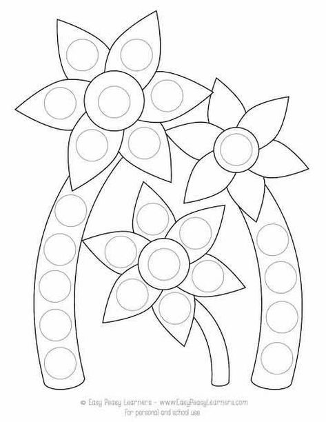 Spring Do a Dot Printables - Easy Peasy Learners Dot Markers Art, Summer Preschool Themes, Diy Kid Activities, Dot Marker Activities, Circle Time Activities, Thanksgiving Activities For Kids, Seasons Activities, Spring Coloring Pages, Do A Dot