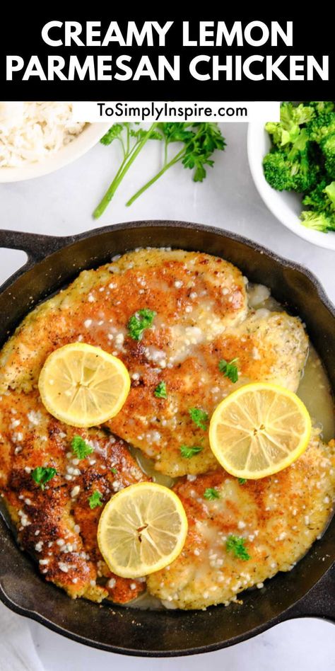 Creamy Butter Parmesan Chicken, Crispy Lemon Garlic Chicken, Lemon Herb Parmesan Chicken, Sauce For Parmesan Crusted Chicken, Lemon Pecorino Crusted Chicken With Creamy Lemon Sauce, Lemon Panko Chicken, Lemon Pecorino Crusted Chicken, Lemon Parsley Chicken, Parmesan Crusted Chicken With Lemon Butter Sauce