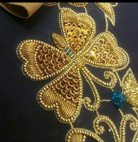 Jarthosi Design, Aari Flower Motif, Goldwork Butterfly, Books Embroidery, Hoops Embroidery, Embroidery Quotes, Quotes Embroidery, Embroidery Abstract, Khatli Work