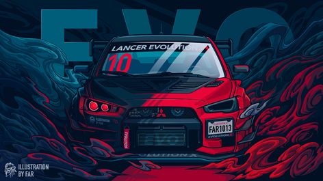 Automotive Illustration, Jdm Wallpaper, Cool Car Drawings, Evo X, Best Jdm Cars, Automotive Artwork, Car Artwork, Cool Car Pictures, Car Illustration