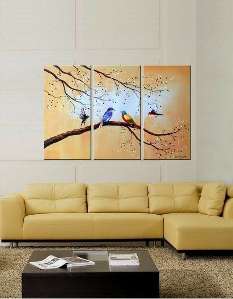 Love Bird Painting, Multi Canvas Painting, Wall Art 3 Piece, Art Triptych, Love Birds Painting, Triptych Art, 3 Piece Painting, Triptych Wall Art, Bird Wall Art