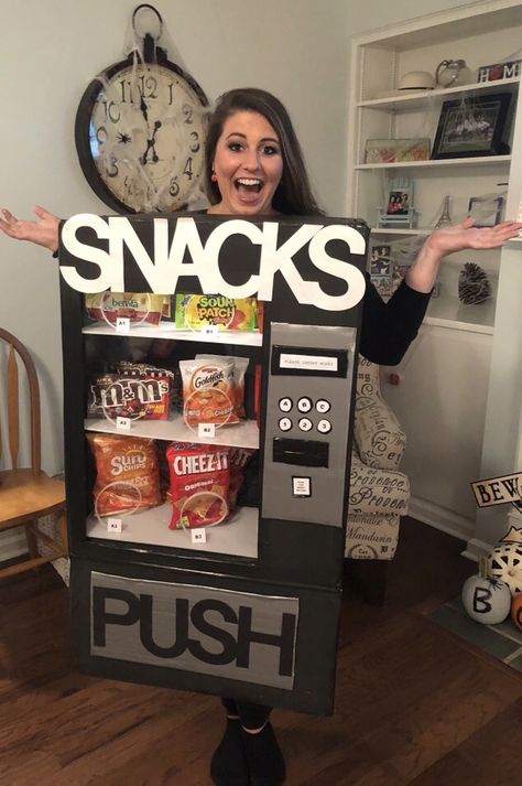 Candy Machine Halloween Costume, Vending Machine Halloween Costume Diy, Diy Snack Machine Costume, Circuit Halloween Costume, Snack Machine Costume, Vending Machine Diy Costume, Halloween Costumes Vending Machine, Pop Tart Costumes, Snack Costume Ideas