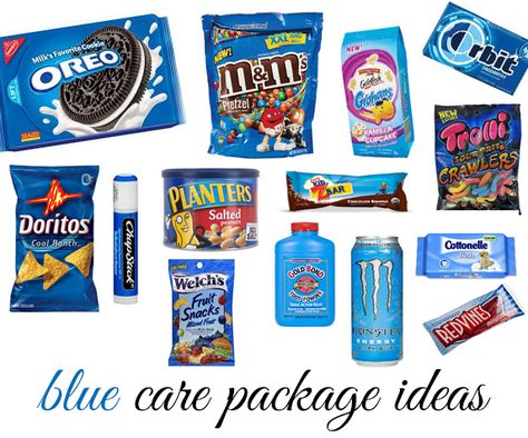 Care Package - blue theme Gifts Box For Boyfriend, Blue Themed Gift Baskets, Box For Boyfriend, Blue Gift Basket, Care Package Ideas, Bff Birthday Gift, Bff Birthday, Gifts Box, Package Ideas