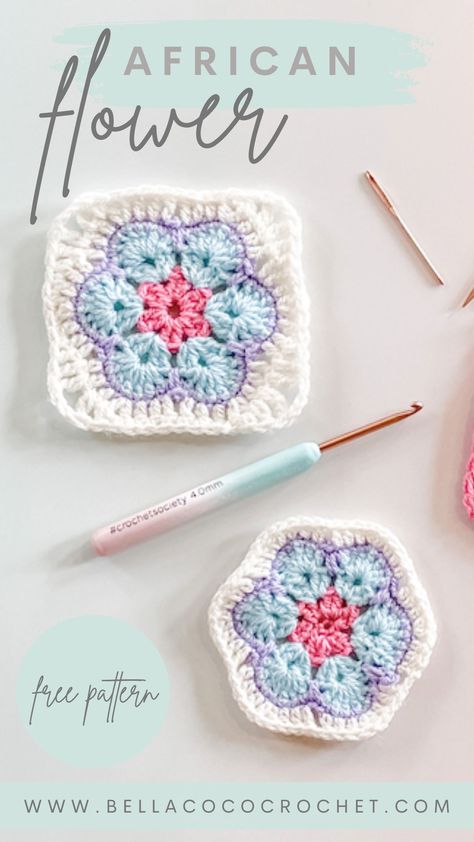 African Rose Crochet Free Pattern, African Flowers Crochet Pattern, African Flower Motif Crochet, African Flower Granny Hexagon, African Flower Granny Square Pattern Free, African Daisy Crochet Pattern, Free African Flower Crochet Pattern, Flower Granny Hexagon, Crochet African Flower Granny Square