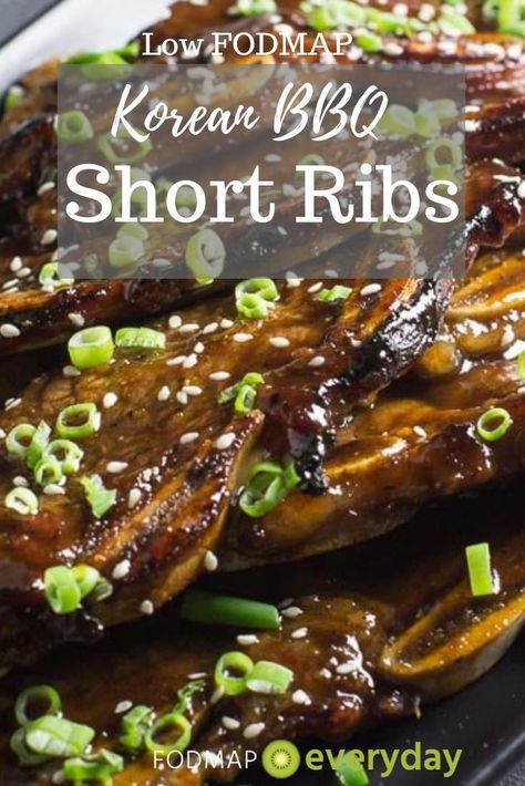 Recipe For Short Ribs, Korean Bbq Short Ribs, Sticky Pork Ribs, Fodmap Meals, Fod Map, Fodmap Lunch, Bbq Short Ribs, Low Fodmap Diet Recipes, Fodmap Diet Recipes