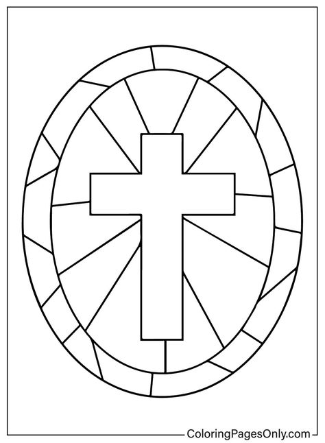 Free Easter Cross Coloring Page Cross Coloring Pages Free Printables, Cross Template, Sunday School Classroom Decor, Easter Crosses, Baby 2024, Cross Coloring Page, Coloring Mandalas, Stained Glass Patterns Free, Sunday School Crafts For Kids