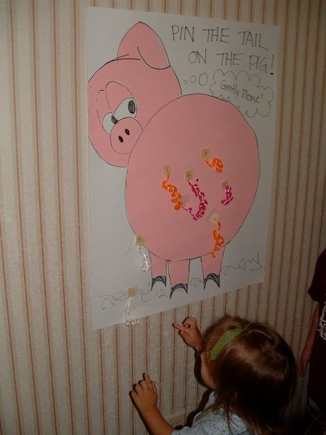 Farm Animals Party Games, Feed The Pig Bean Bag Toss, Barnyard Birthday Activities, Barnyard Games For Kids Farm Theme, Pin The Tail On The Pig Diy, Pin The Tail On The Cow, Farm Games For Kids, Pig Party Decorations, Farm Party Games