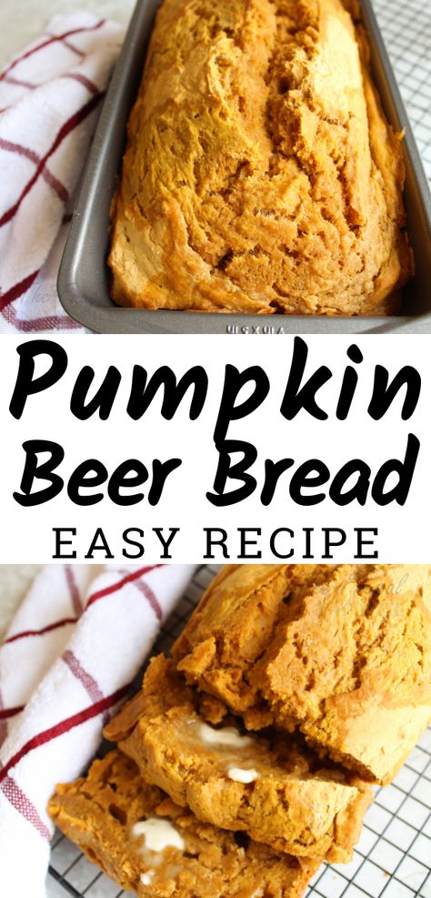 Bread Recipes Pumpkin, Pumpkin Beer Bread Recipe, Pumpkin Bread Recipe Easy, Pumpkin Beer Bread, Easy Pumpkin Bread Recipe, Stuffed Breads, Easy Pumpkin Bread, Beer Bread Easy, Beer Bread Recipe