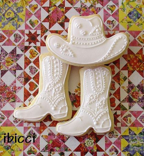 Cowboy Hat Cookies, Cookies Cowboy, Pinterest Cookies, Cowgirl Cookies, 1 Cookies, Wedding Cowboy Boots, Wedding Shower Cookies, Cookies Wedding, Horse Cookies