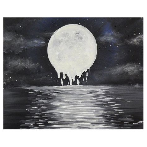 buyartforless Melty Moon Canvas Wall Art Moon Luna, Night Scene, Buy Art Online, Art Print Poster, Star Sky, Art Auction, Art Abstrait, Featured Artist, Contemporary Paintings