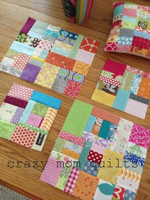 crazy mom quilts: scraps. I think I like these scrap blocks best with white in between. Scrappy Quilts Ideas, Crumb Quilt, Scrap Fabric Projects, Scrappy Quilt Patterns, Crazy Mom, Scrap Quilt Patterns, Scrap Quilt, Strip Quilts, Scrap Fabric