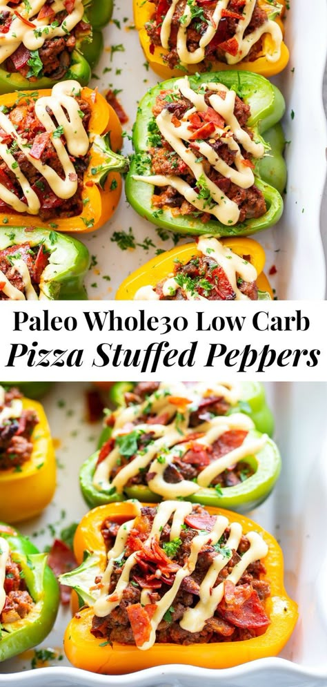 Pizza Stuffed Peppers, Sandwich Vegetarian, Paleo Running Momma, Sandwich Cream, Pepper Sandwich, Paleo Meal Prep, Egg Diet Plan, Low Carb Low Fat Recipes, Boiled Egg Diet Plan