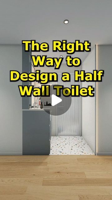 Half Wall Toilet, Toilet Bathroom Design, Small Washroom Design, Small Toilet Decor, Modern Washroom Design, Small Bathroom Plans, Half Wall Shower, Small Toilet Design, Toilet Design Modern