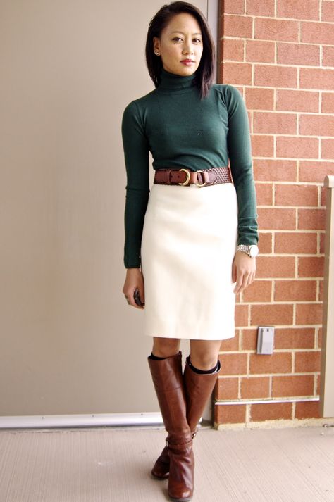 With my new Body by Victoria skirt, I need to find some things to wear with it.  Basic tops with boots would be cute. White Pencil Skirt Outfit, Winter White Skirt, Skirt Outfits With Boots, White Skirt Outfit, Winter Business Outfits, White Skirt Outfits, Bff Shirts, Winter Boots Outfits, Winter Blouses